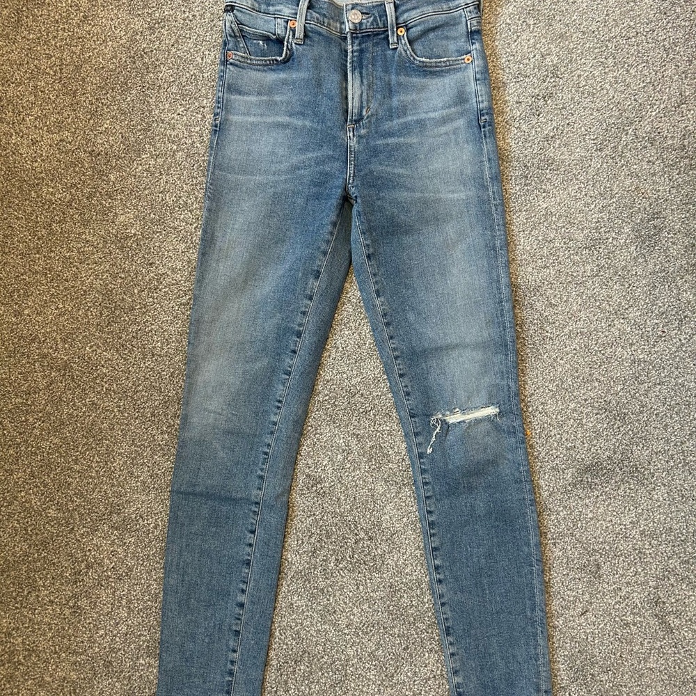 Citizens Of Humanity Medium Blue Distressed Skinny Jeans